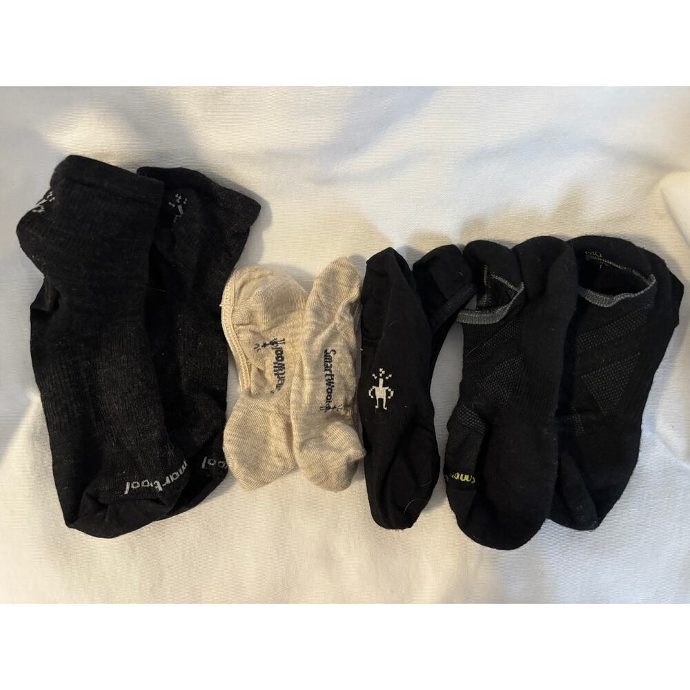 Smart Wool Socks Lot 4 Pairs Black Beige